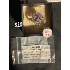 Lavender Quartz Rhodium-Plated Ring